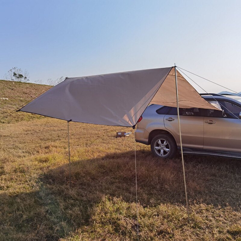 Cheap Goat Tents 3x2m Car Side Awning with Pole Rope Peg Strong Suction Cup Anchor Outdoor Camping Tent Tarp Waterproof Canopy Shade Sun Shelter Tents 